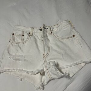 Levi’s 501 White Denim Women Shorts